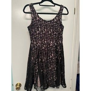 Disney Minnie Rocks The Dots Small Black Polka Dot Skater Dress L